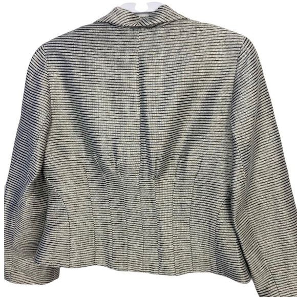 Lafayette 148 Women Gray Black  Metallic Shimmer Zipper Front Jacket Blazer - Picture 12 of 12